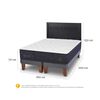 Cama Europea CIC Base Dividida King Grand Premium + Respaldo Milan Negro