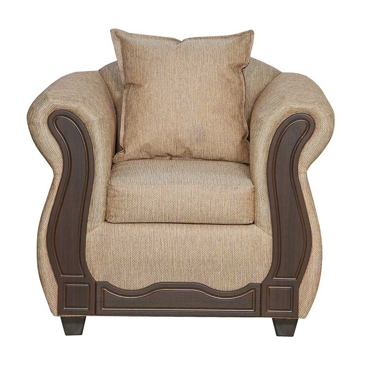 Juego de Living Black Factory Serrana Sofá 3 Cuerpos + Dos Sillones 1 Cuerpo Beige