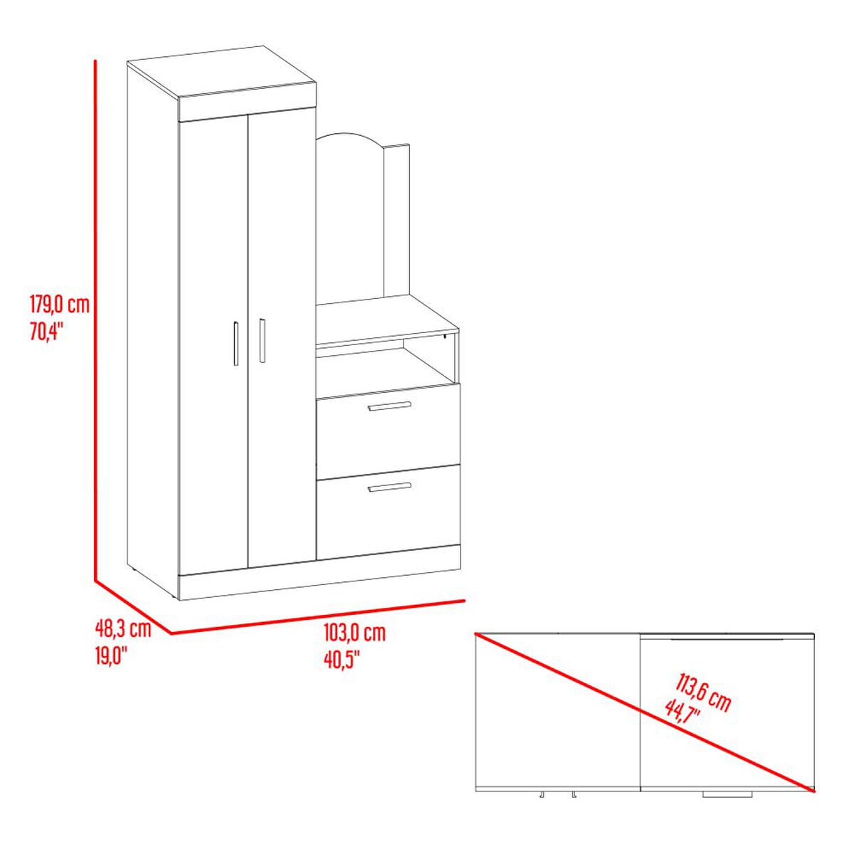 Closet TUHOME Praga 3 Puertas 1 Cajon Wengu&eacute;