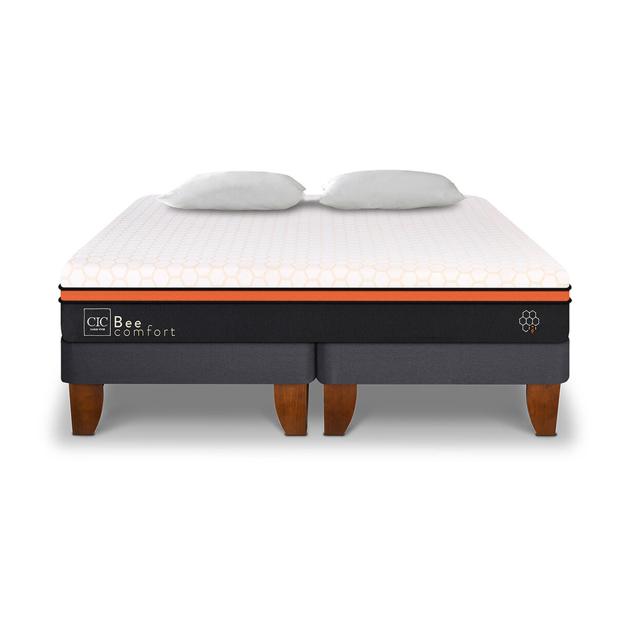 Cama Europea CIC Base Dividida King Bee Comfort + Almohadas