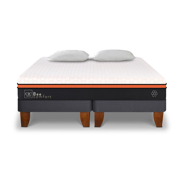 Cama Europea CIC Base Dividida King Bee Comfort + Almohadas