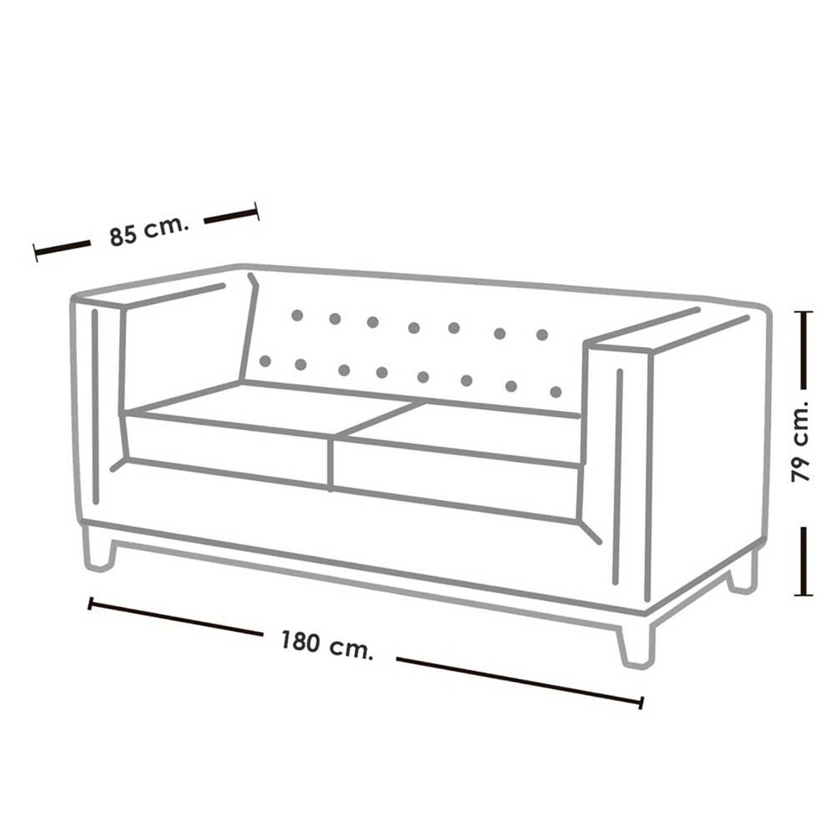 Sof&aacute; Latam Home Roma 2 Cuerpos Blanco