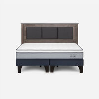 Combo Cama Europea Rosen 2 Plazas Indie BD + Respaldo Rachel