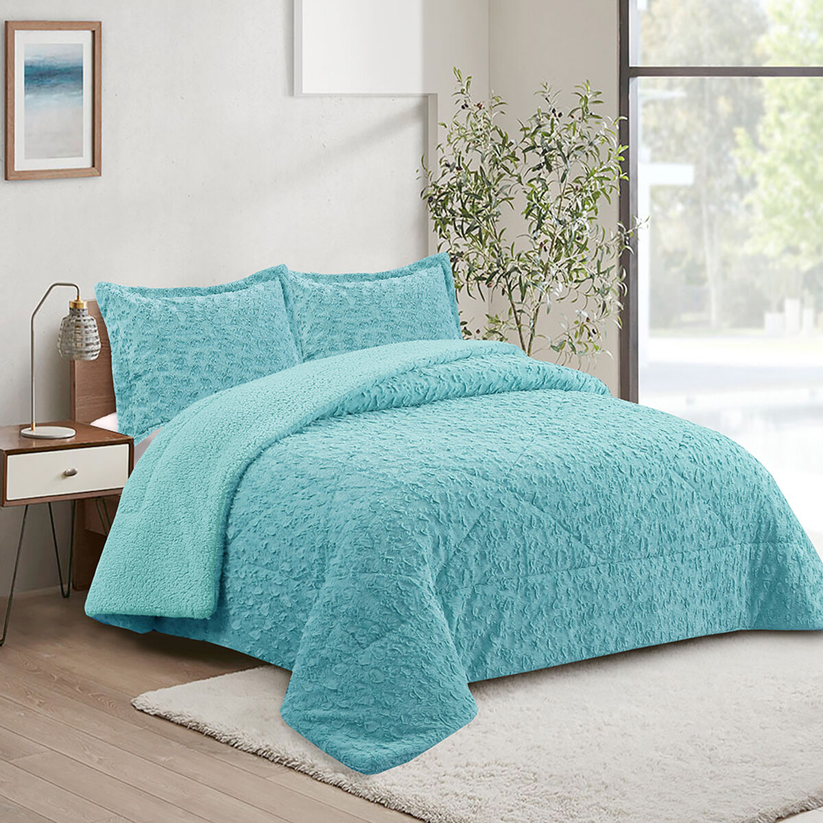 Cubrecama Doral Super King Turquesa Senses