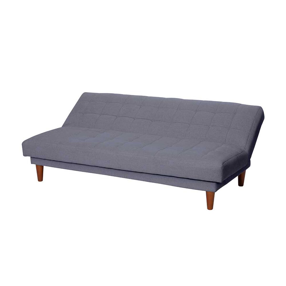 Futón Latam Home Turin Lino 3 Cuerpos Gris Oscuro