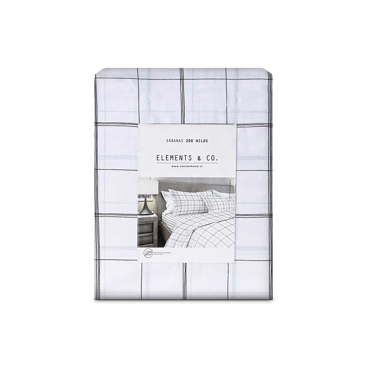 Juego de Sábanas Elements & Co 200 Hilos 2 Plazas Squard Blanco