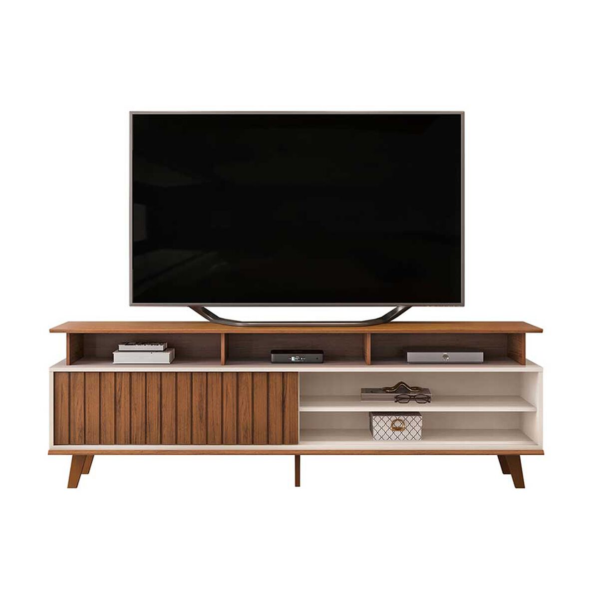 Rack TV Vekkahome Flow Hasta 70" Café Beige