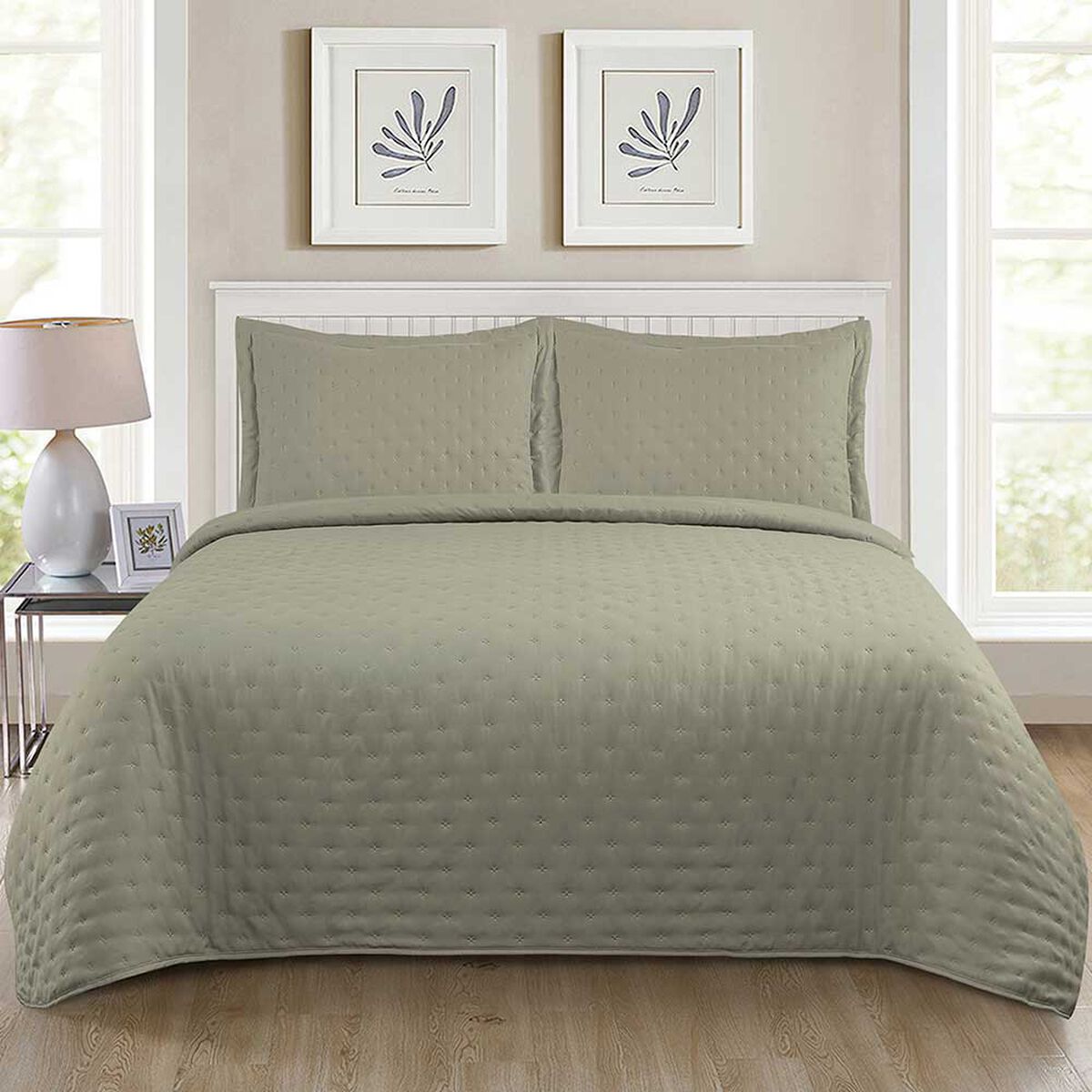 Quilt Illusions 1,5 Plazas Olivo Roma