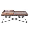 Mesa de Centro Innovamuebles Monarca 2 Bandejas Nogal Oscuro