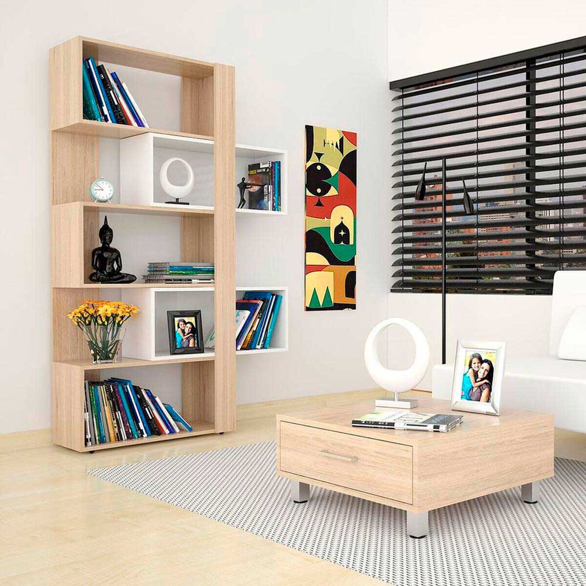 Mesa de Centro + Biblioteca TuHome Beijing