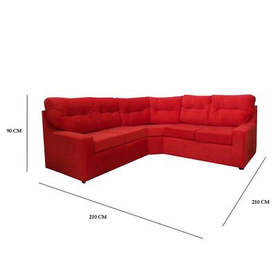 Imagen 2 del producto Sofá Seccional Izquierdo Almore Italia 5 Cuerpos Rojo