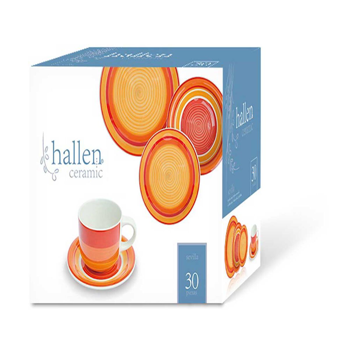 Juego de Vajilla Cerámica Hallen Sevilla 30 Piezas