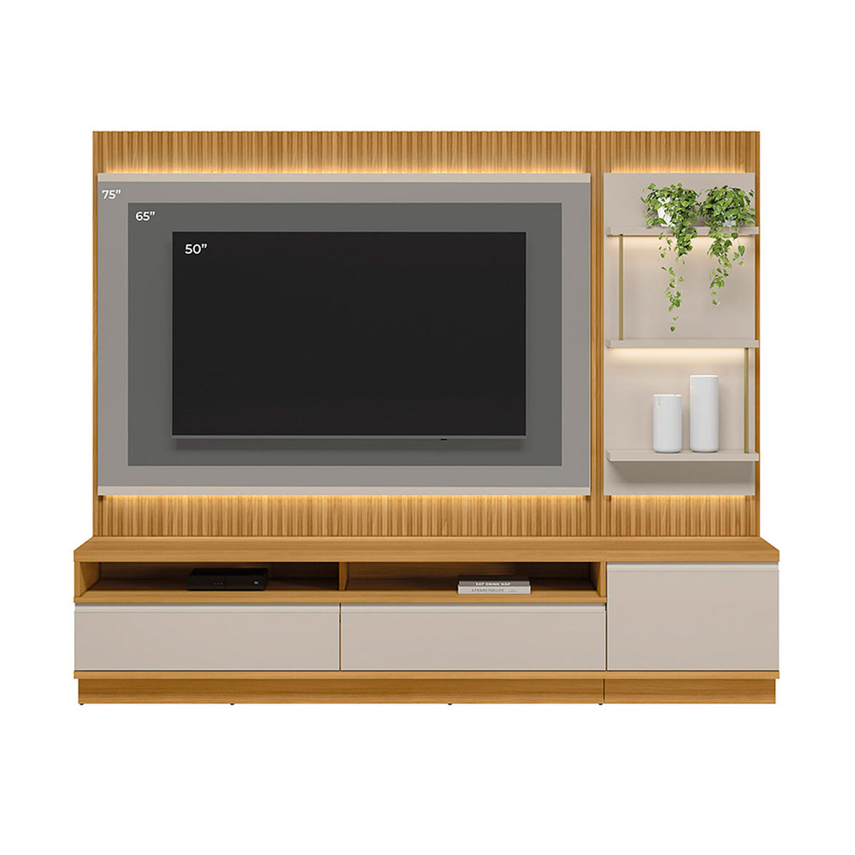 Home TV Di Poretti Design Sao Paulo Hasta 70" Caf&eacute; Claro