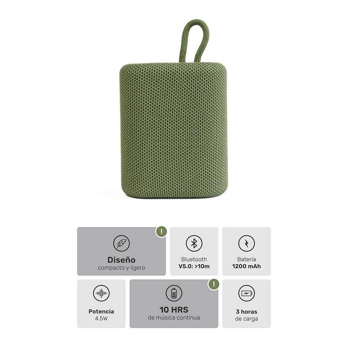 Parlante Bluetooth Bluetooth: V5.0  Lhotse Tune Up 4,5W Verde