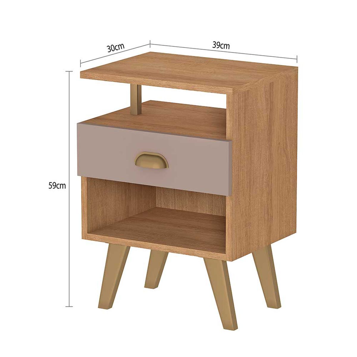 Velador Vekkahome Iconic 1 Cajon Caf&eacute;