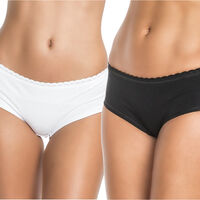 Pack 2 Calzones Pantaletas Mujer Intime Blanco, Black, Negro