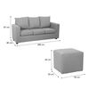 Juego de Living Innovamuebles Marco Sofá 3 Cuerpos + 2 Pouf Gris Oscuro