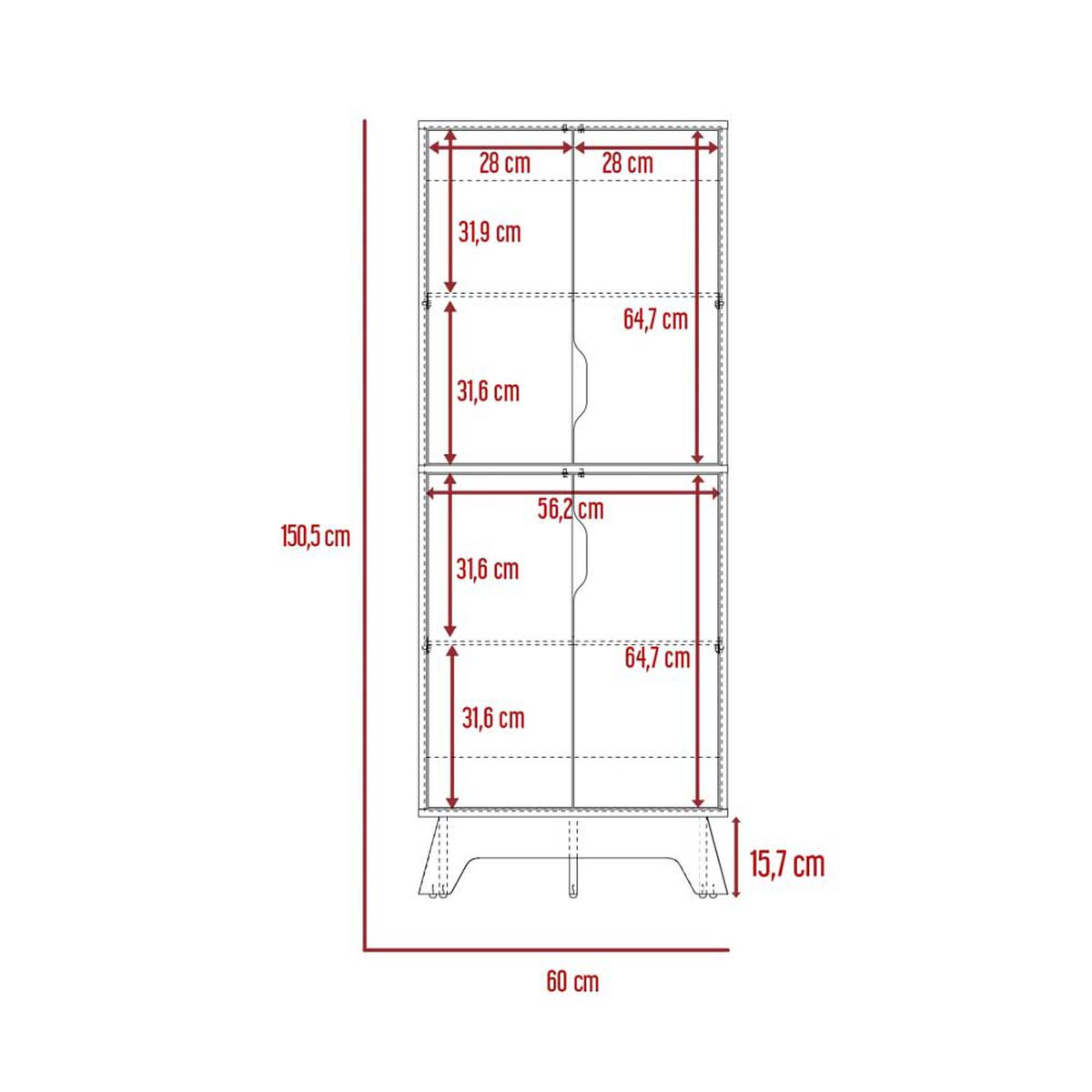 Alacena TuHome 4 Puertas Bi Color Blanco Duna
