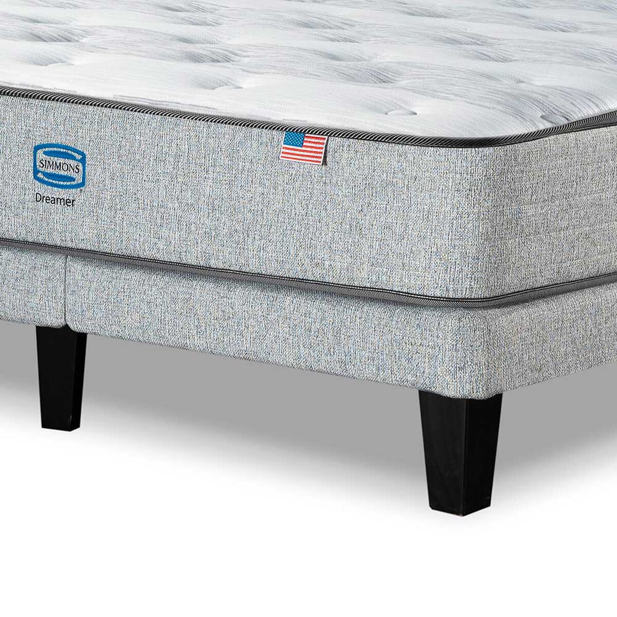 Cama Europea Simmons 2 Plazas Dreamer 190 Cm + Respaldo Praga Plata