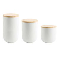 Set 3 Contenedores Cerámica Hermético Simplit Blanco