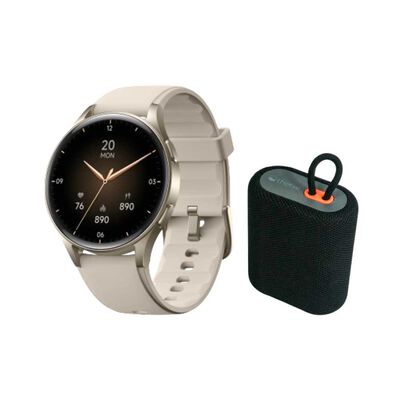 Kit Smartwatch Lhotse Vibe 05 Cream + Parlante Negro
