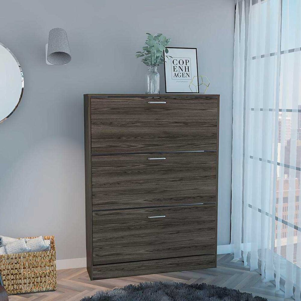 Zapatero TuHome Z-94 3 Cajones Co&ntilde;ac/Blanco