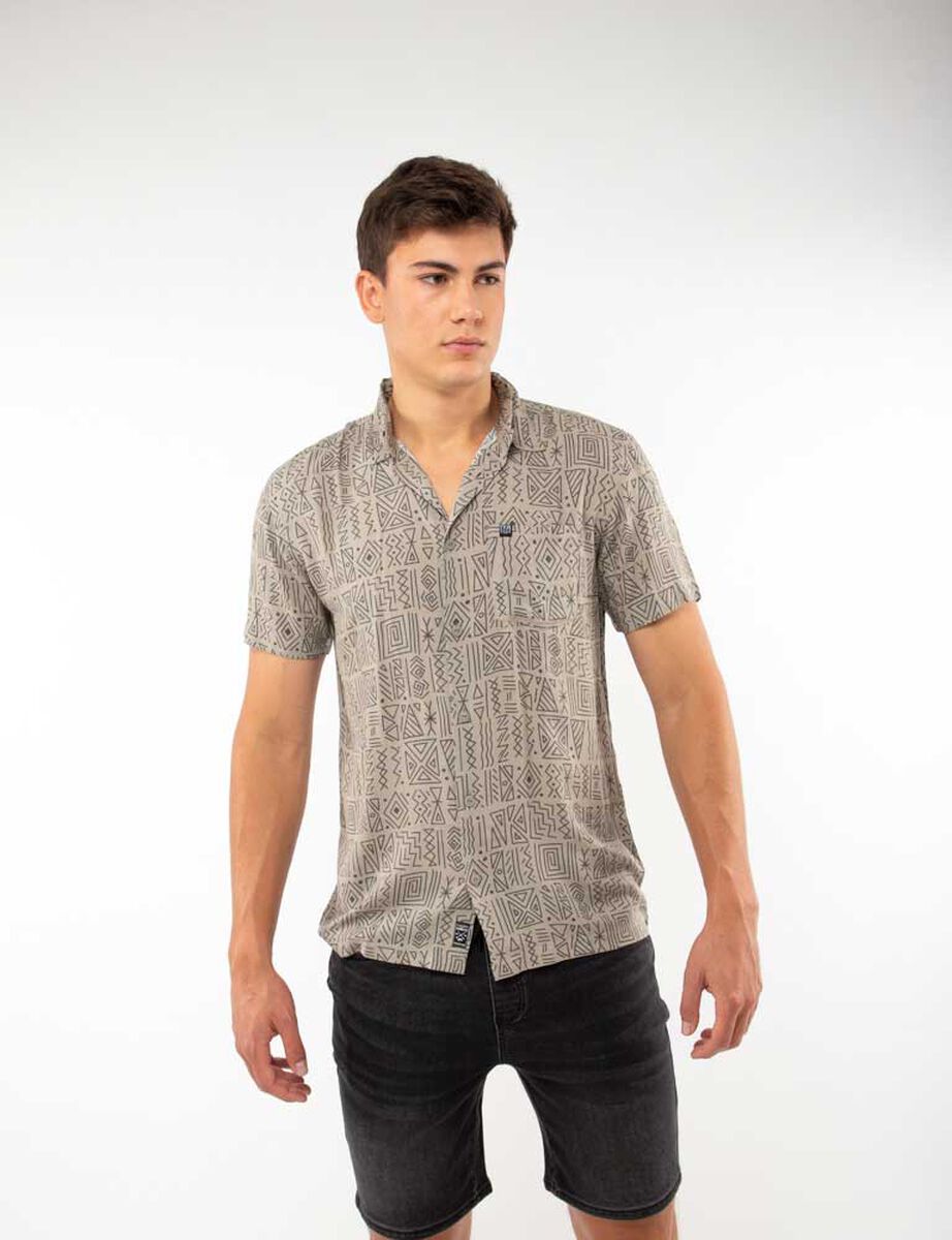 Camisa Estampada Manga Corta Hombre Fiorucci