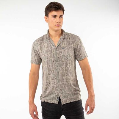 Camisa Estampada Manga Corta Hombre Fiorucci