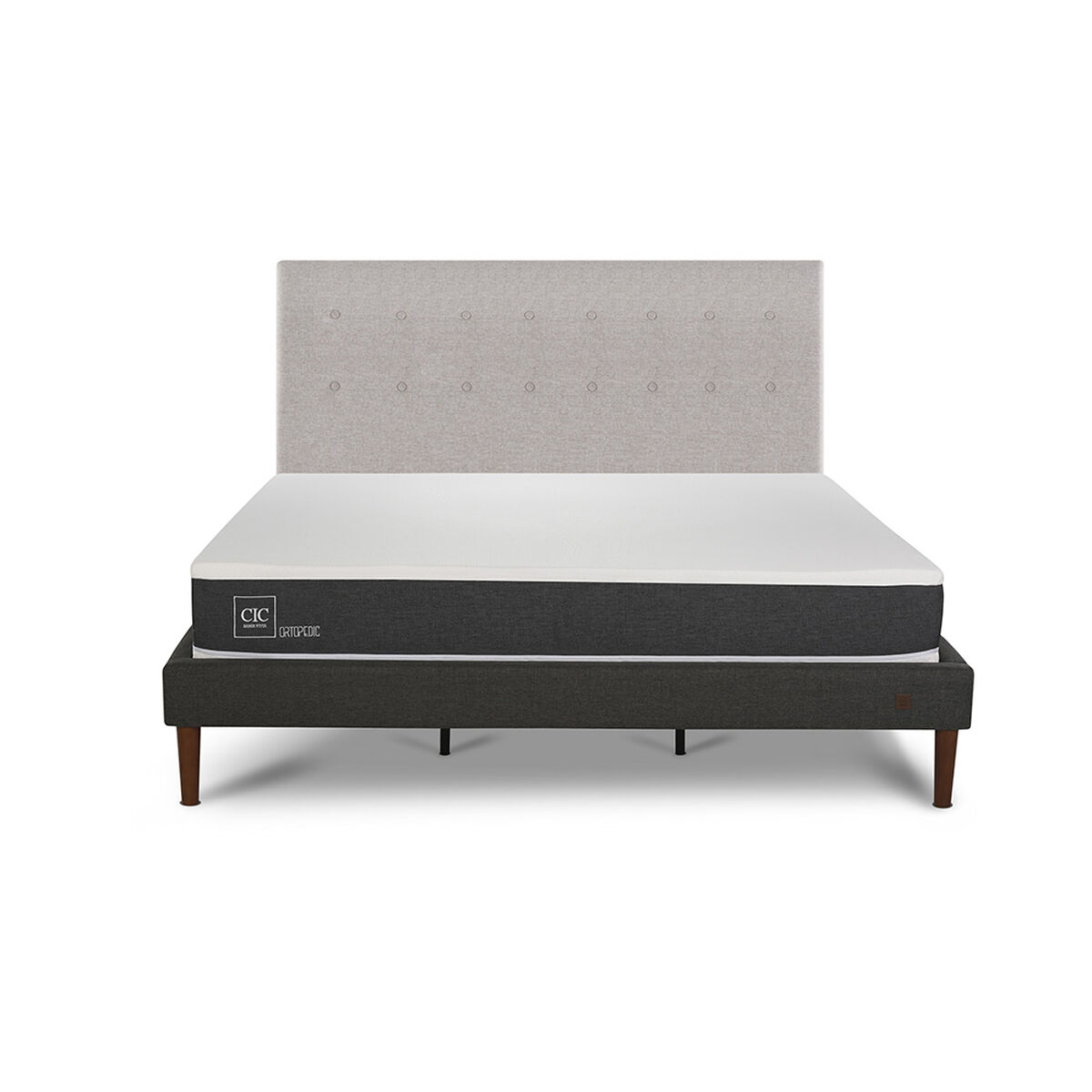 Cama Europea CIC King New Ortopedic + Respaldo Tigris