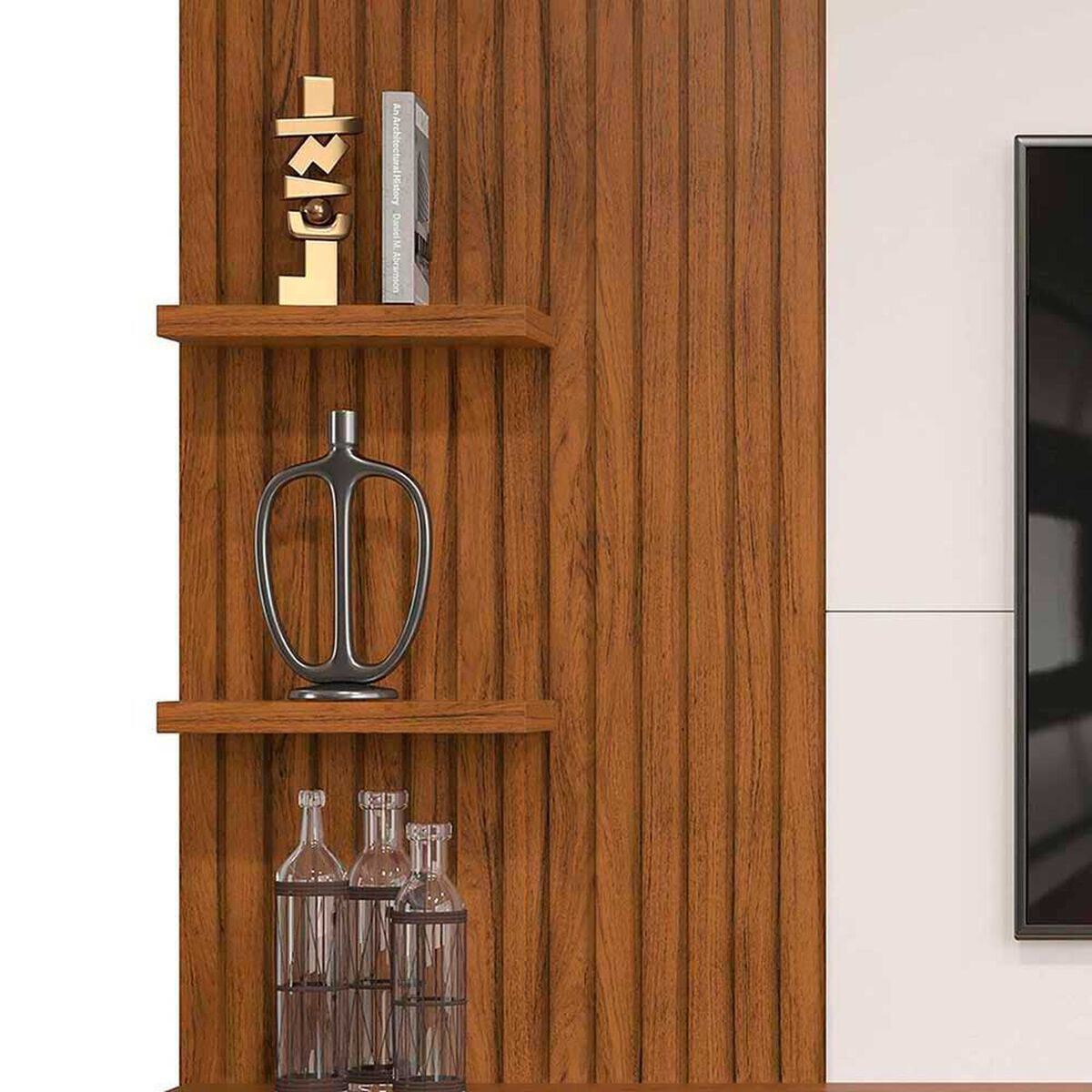 Panel TV Vekkahome Bento Hasta 60" Blanco Caf&eacute;