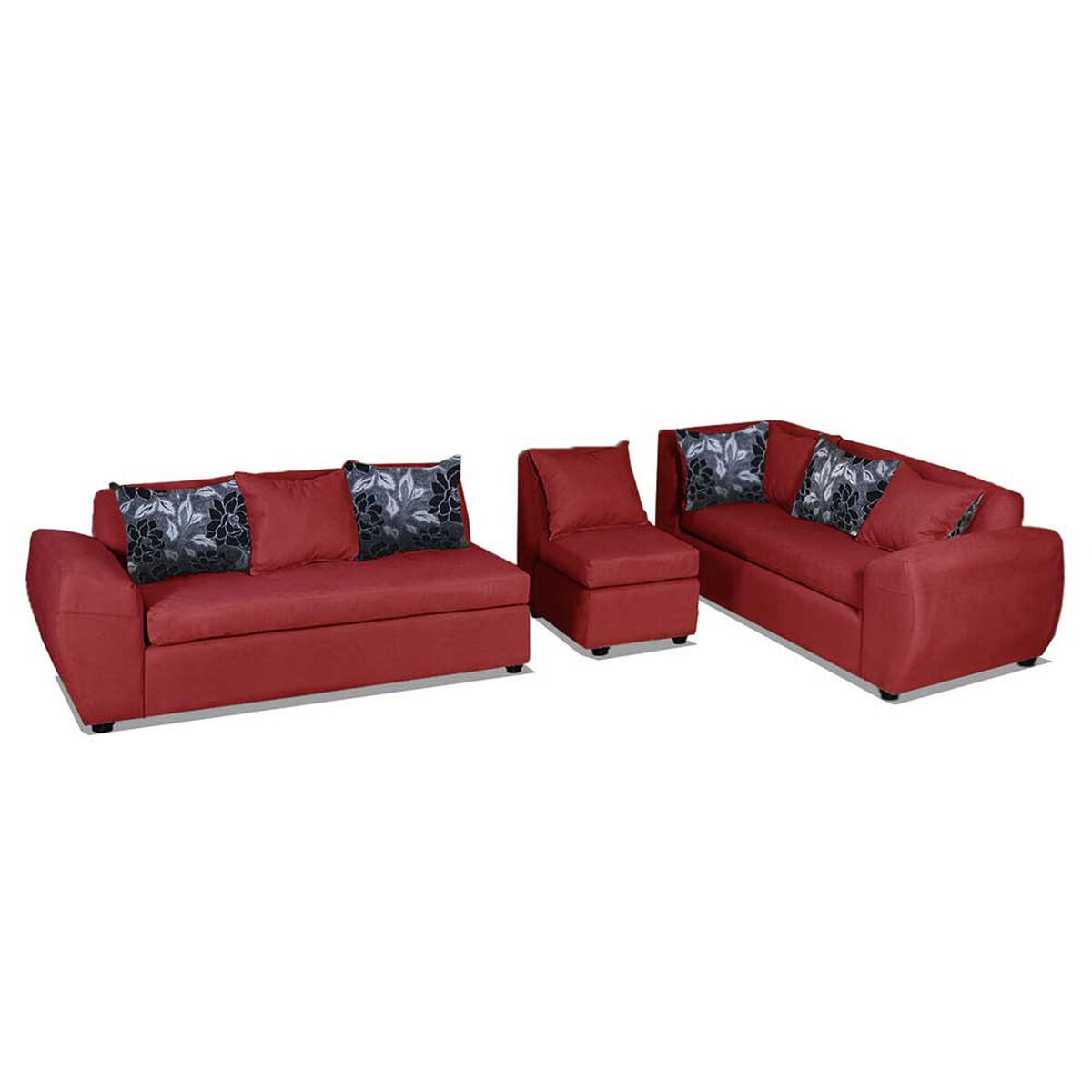 Sofá Seccional Modular Elegant Detail Houston 7 Cuerpos Rojo