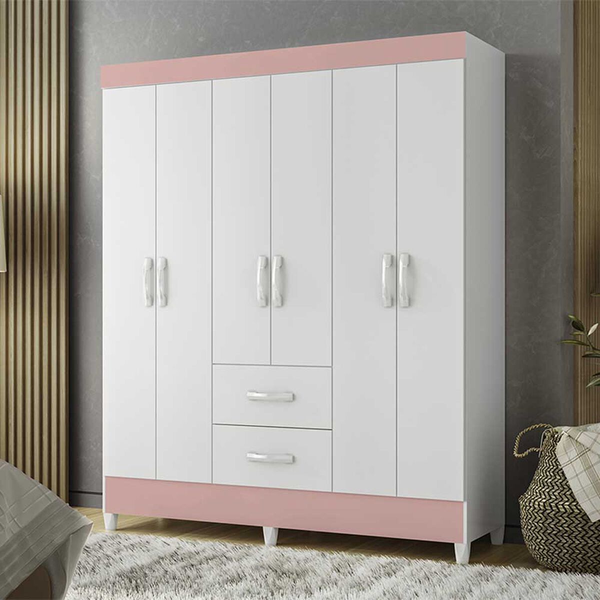 Clóset Vekkahome Mobi 6 Puertas 2 Cajones Blanco