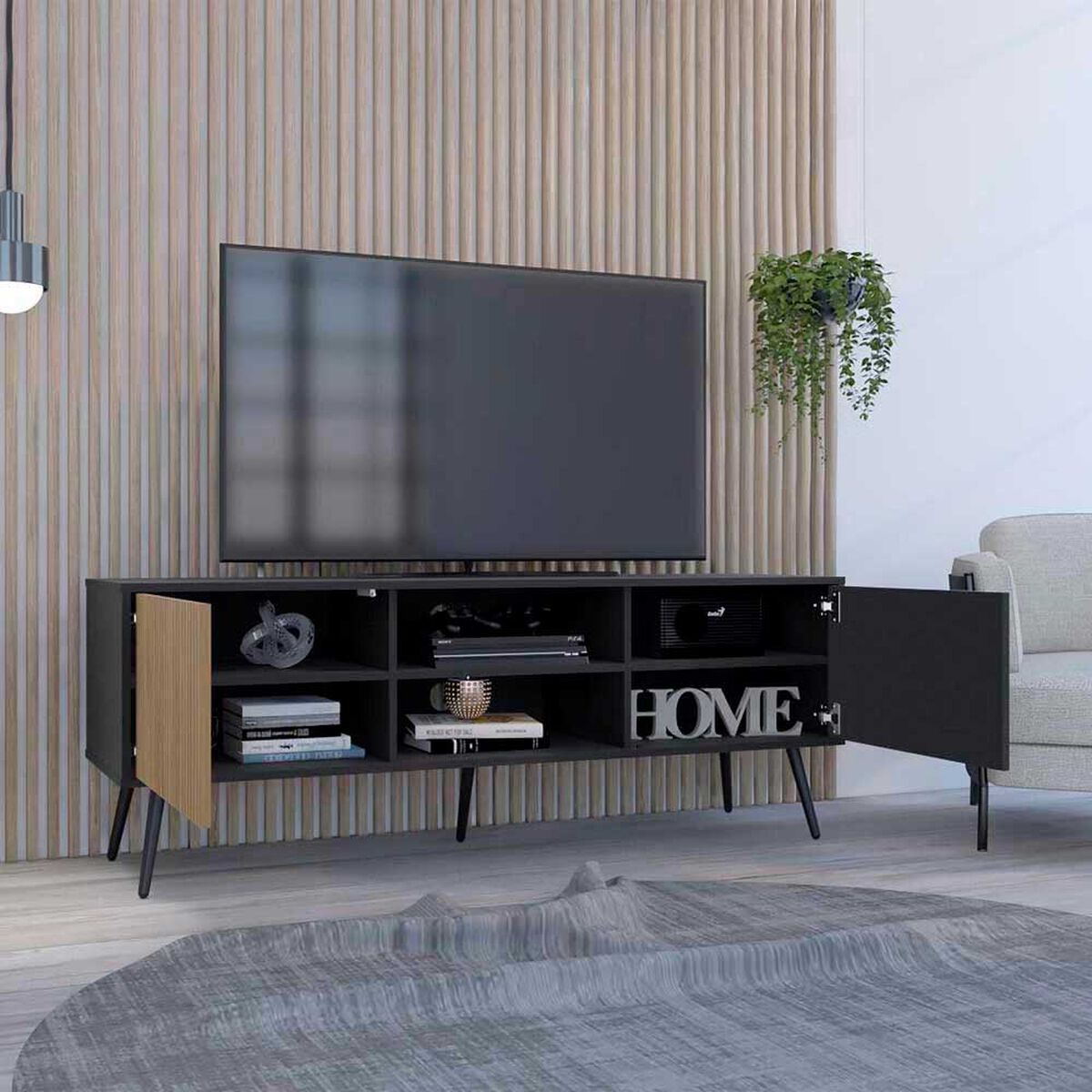 Rack TV TuHome Funes Hasta 59" Wengue