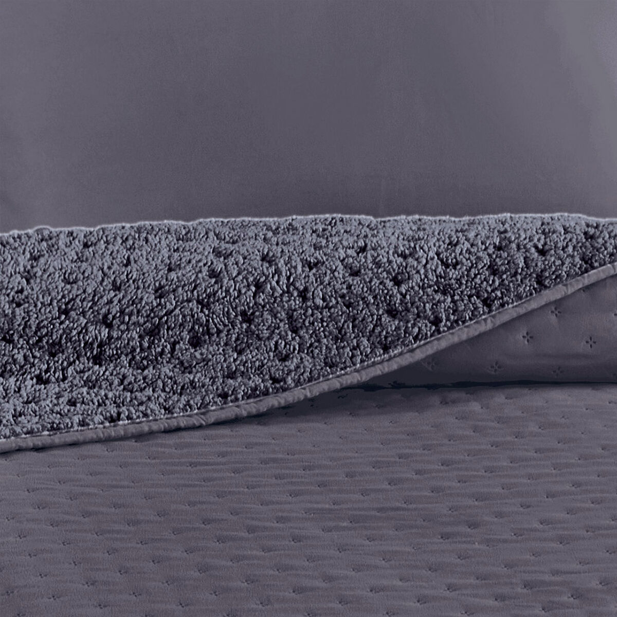 Quilt Illusions Sherpa Roma King Liso Gris