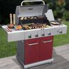 Parrilla a Gas Encendido Electr&oacute;nico BBQ Grill Texas Acero Inoxidable 4 Quemadores Centrales + 1 Lateral Roja