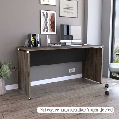 Escritorio Recto TuHome Home Office Negro Soft Coñac