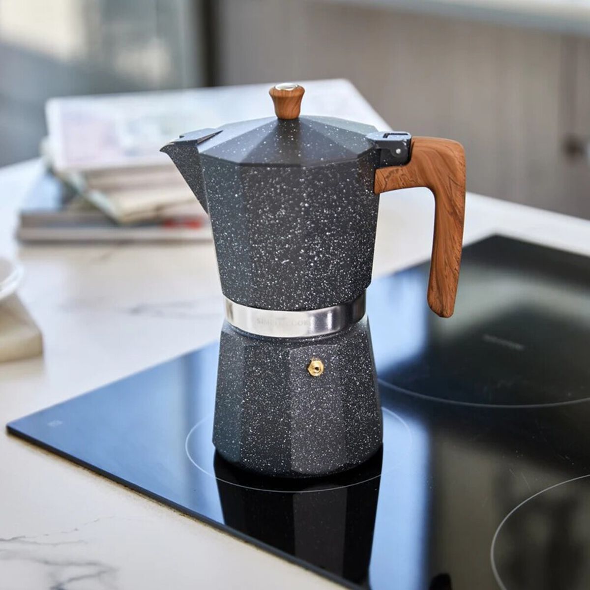 Cafetera Italiana Simple Cook Volterra 6 Tazas Negro