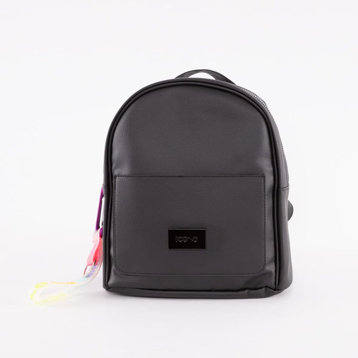 Mochila Lisa Negra Eco Cuero Mujer Icono