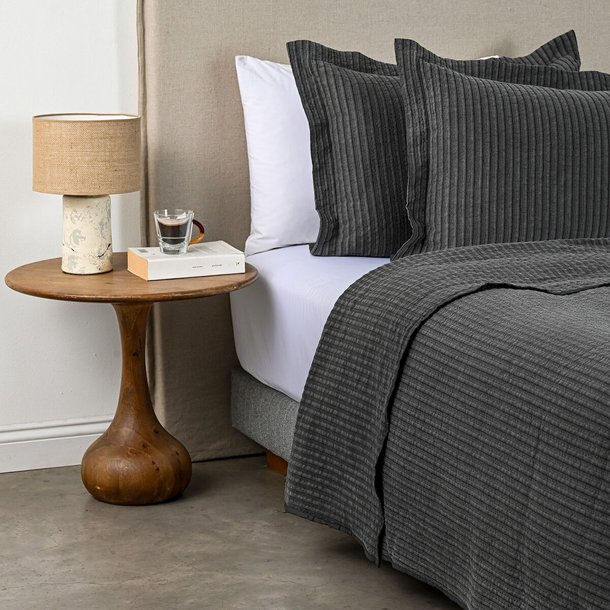 Cubrecama Cannon Luisa King Gris