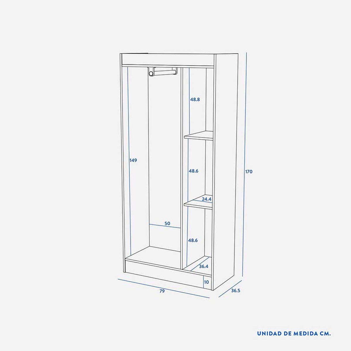 Clóset CIC Pasco 3 Puertas Blanco