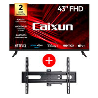 Combo Smart TV LED 43"" Caixun FHD Roku + Soporte de Pared Articulado Fiddler