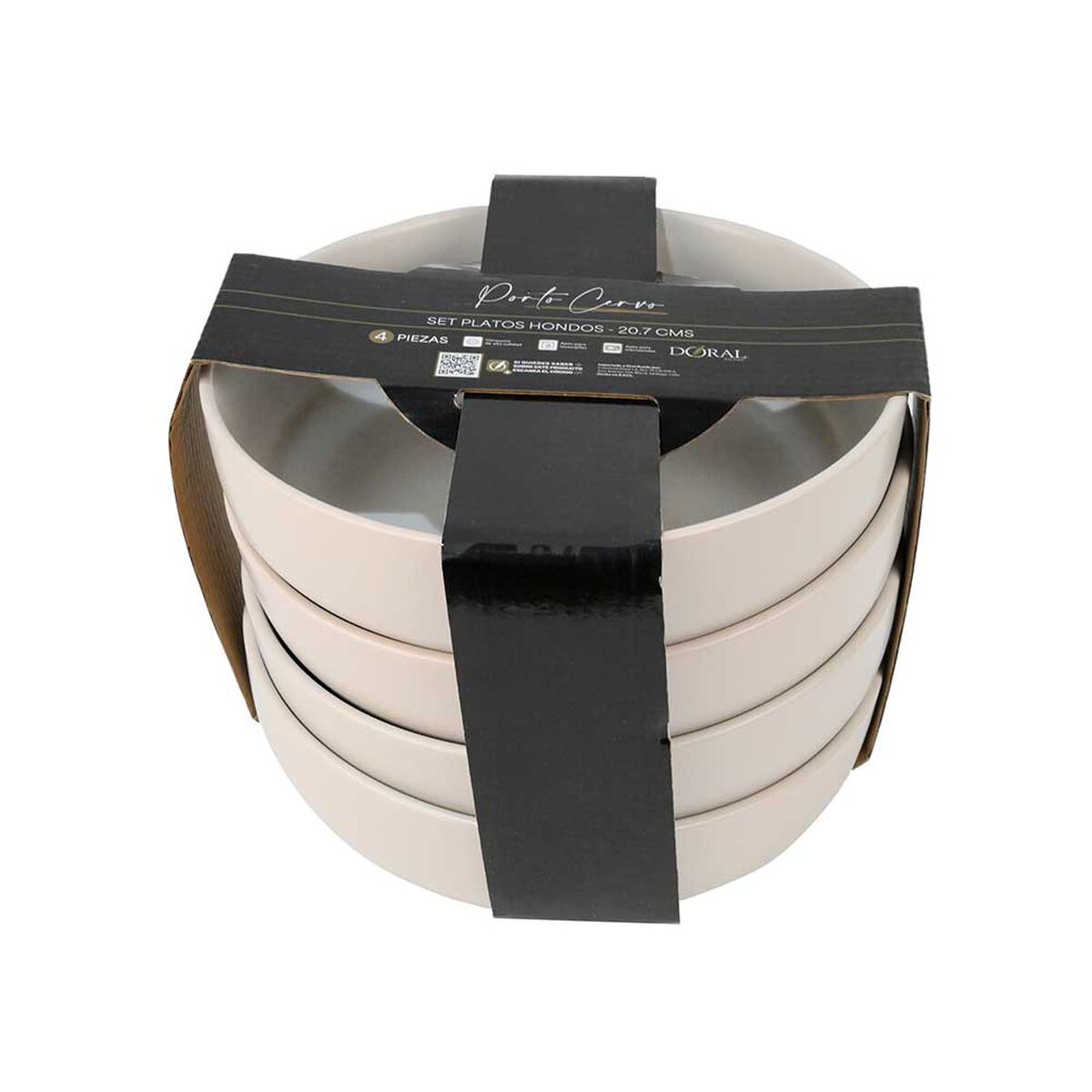 Set 4 Platos Hondo Doral Porto Servo Blanco