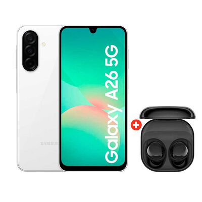 Celular Samsung Galaxy A26 5G 128GB 6,7" Blanco Liberado + Audífonos Bluetooth Samsung Galaxy Buds Core