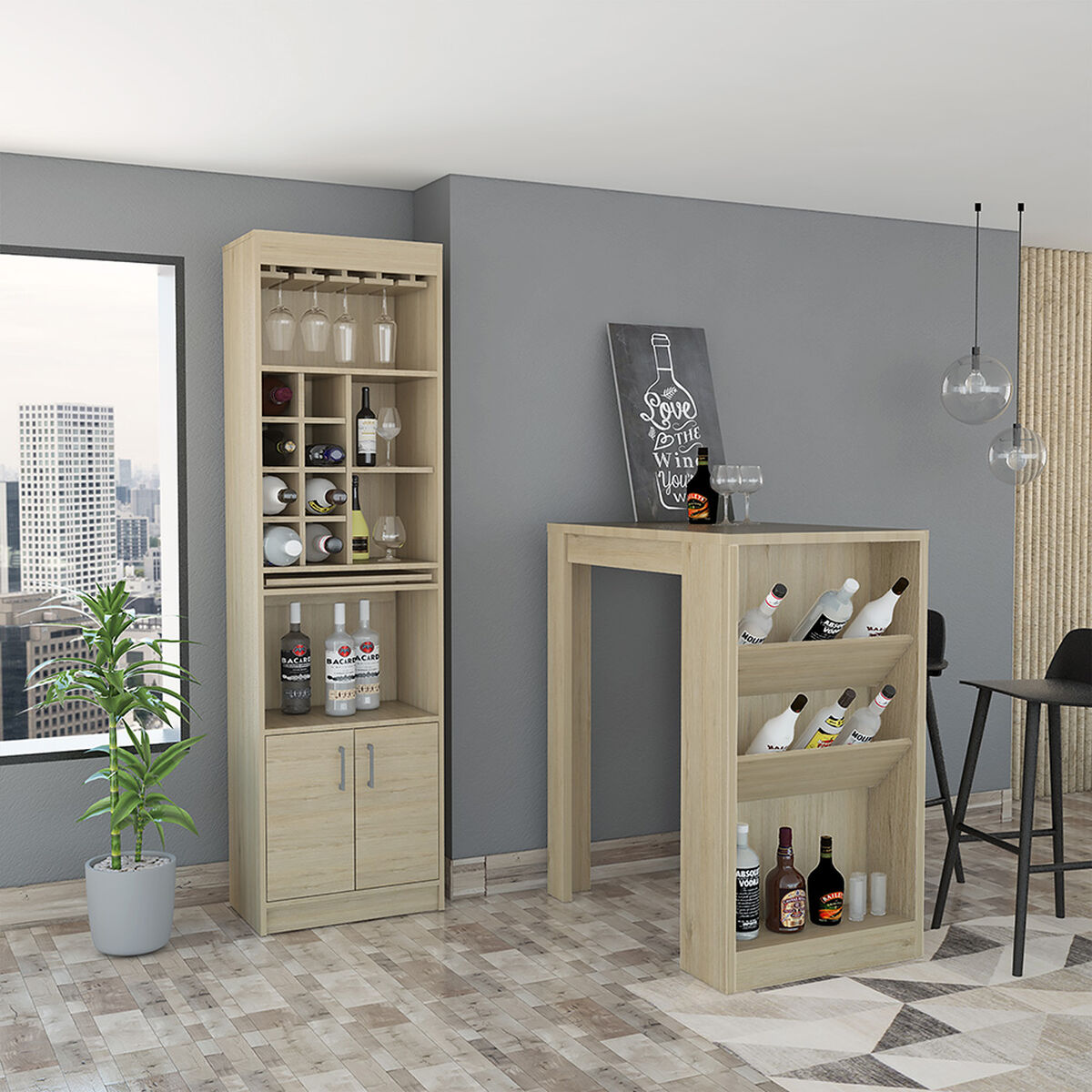 Combo Mesa de Bar + Bar TuHome Syrah