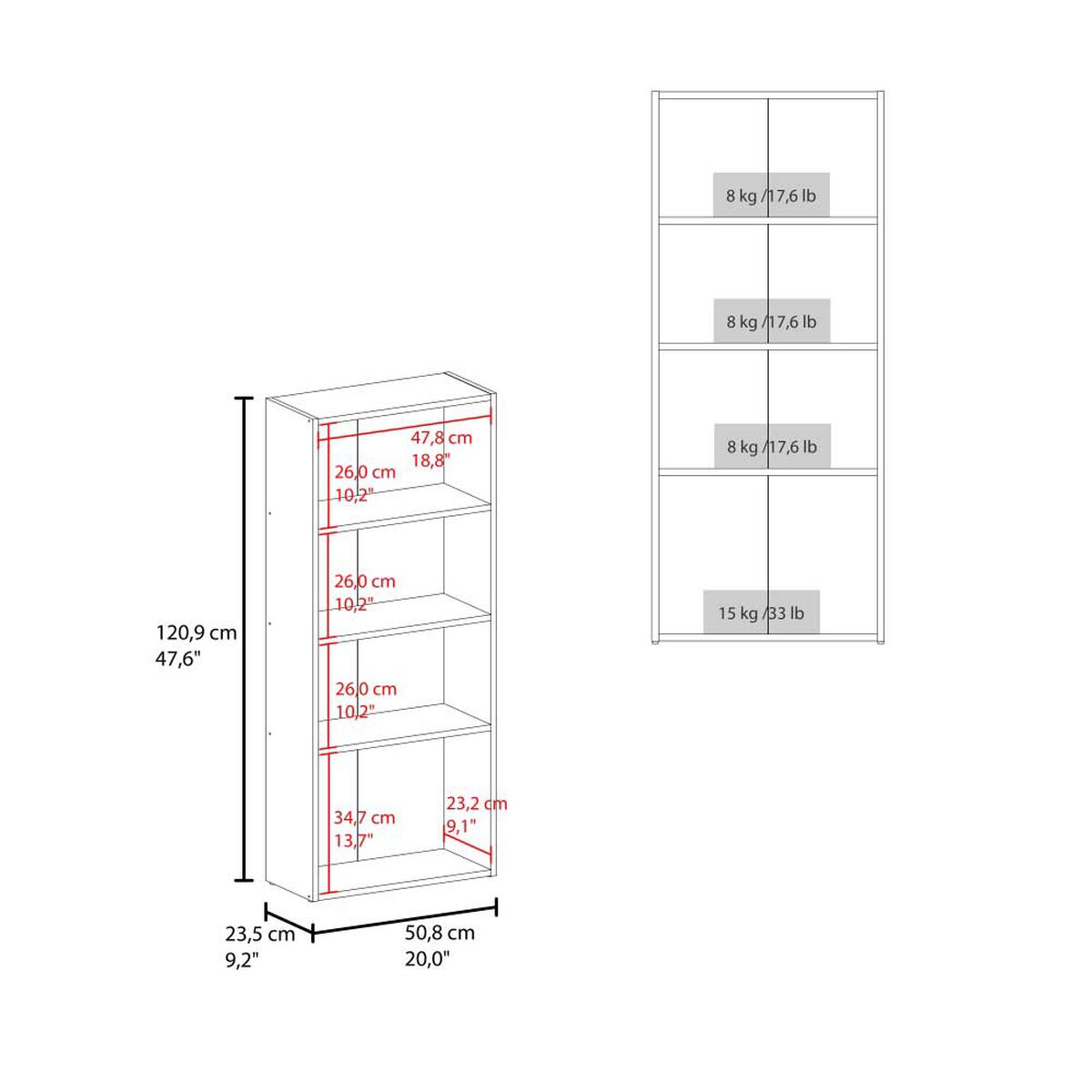Biblioteca Tuhome Eco Joy Melamina Blanco&nbsp;