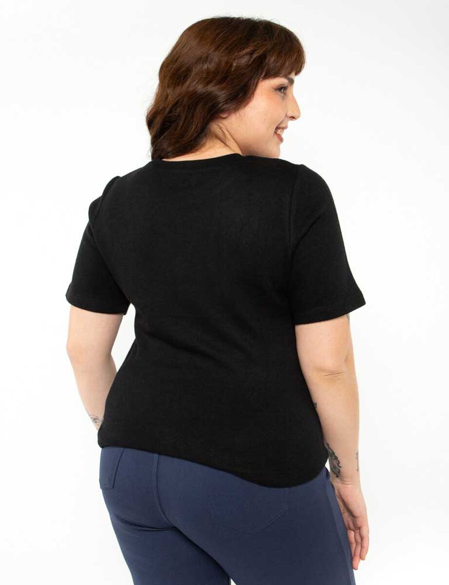 Sweater Con Apliques Manga 3/4 Mujer Extralindas