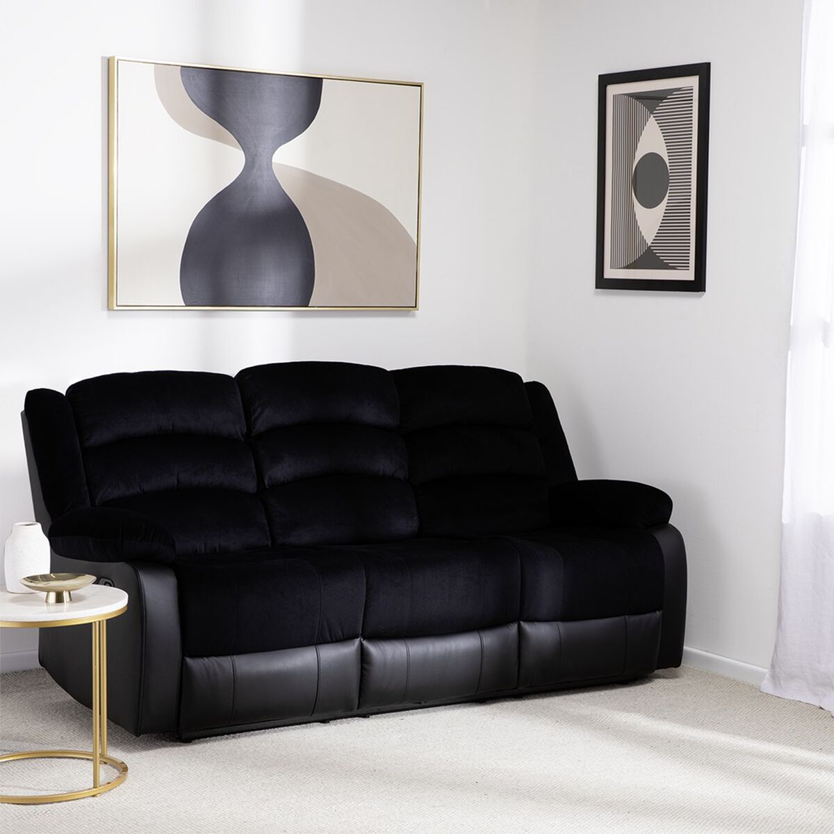 Sofa Reclinable VYS SPA Venom 3 Cuerpos Negro