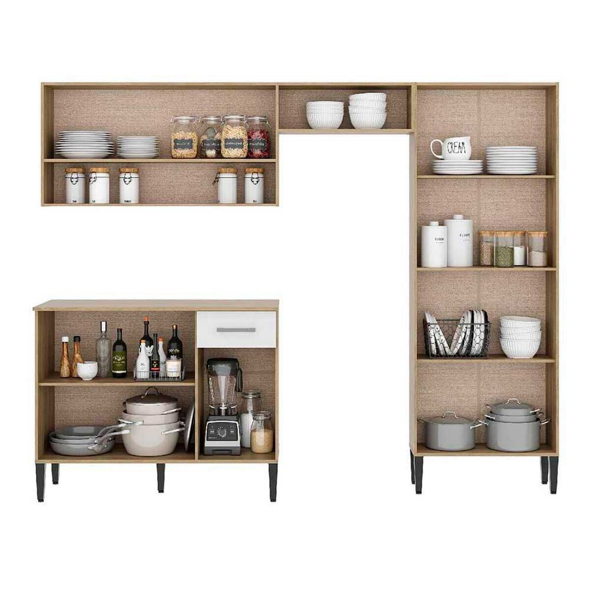 Mueble de Cocina Roca Arizona 1 Caj&oacute;n 9 Puertas Blanco