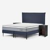Cama Europea Rosen Base Dividida 2 Plazas Indie + Respaldo + 2 Veladores Maurice