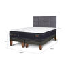 Cama Europea CIC Base Dividida 2 Plazas Gran Premium + Respaldo Tamesis